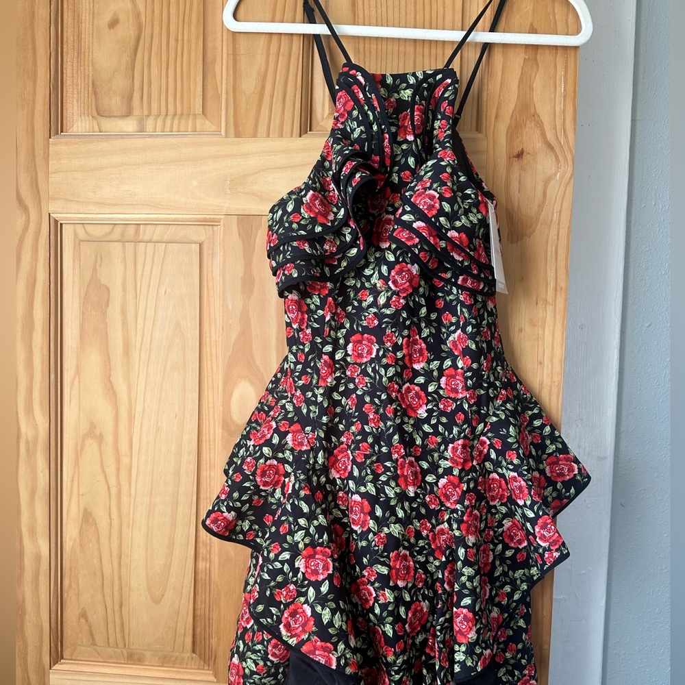 C/MEO Black rose mini dress